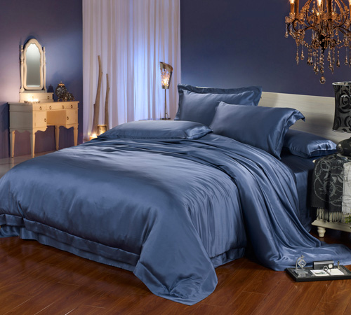 ocean blue 22mm bed linen